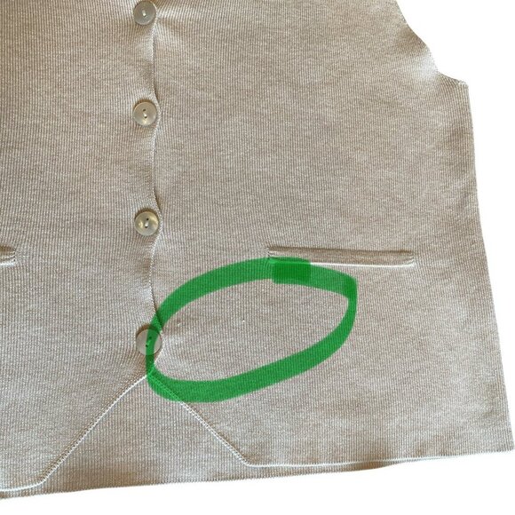 Pink Rose 2-Piece Vest/Pants Loungewear Knit Set Sz M Light Beige #107K - Picture 5 of 11